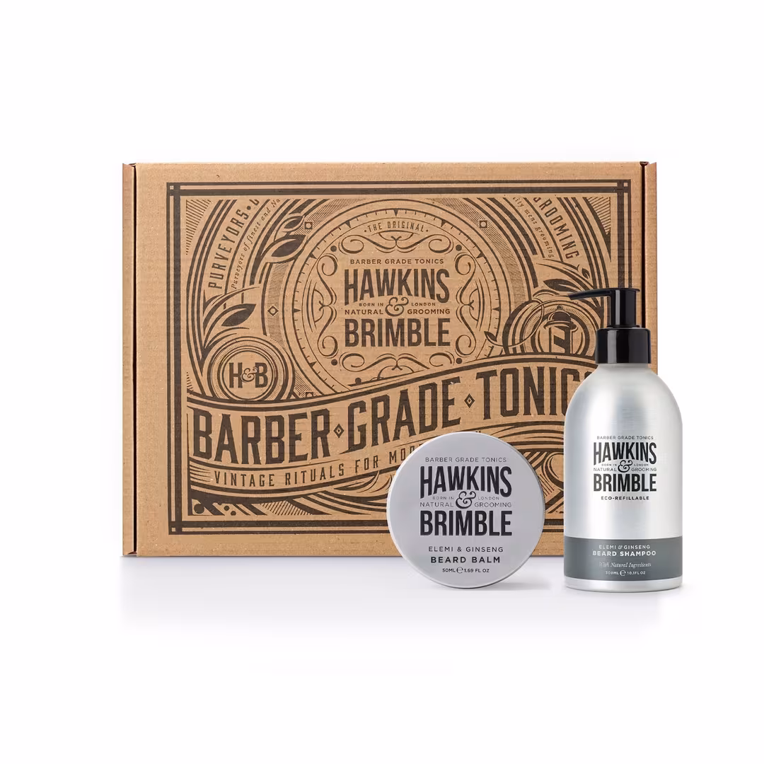 Hawkins & Brimble  Eco-Refillable Beard Shampoo & Balm Bundle