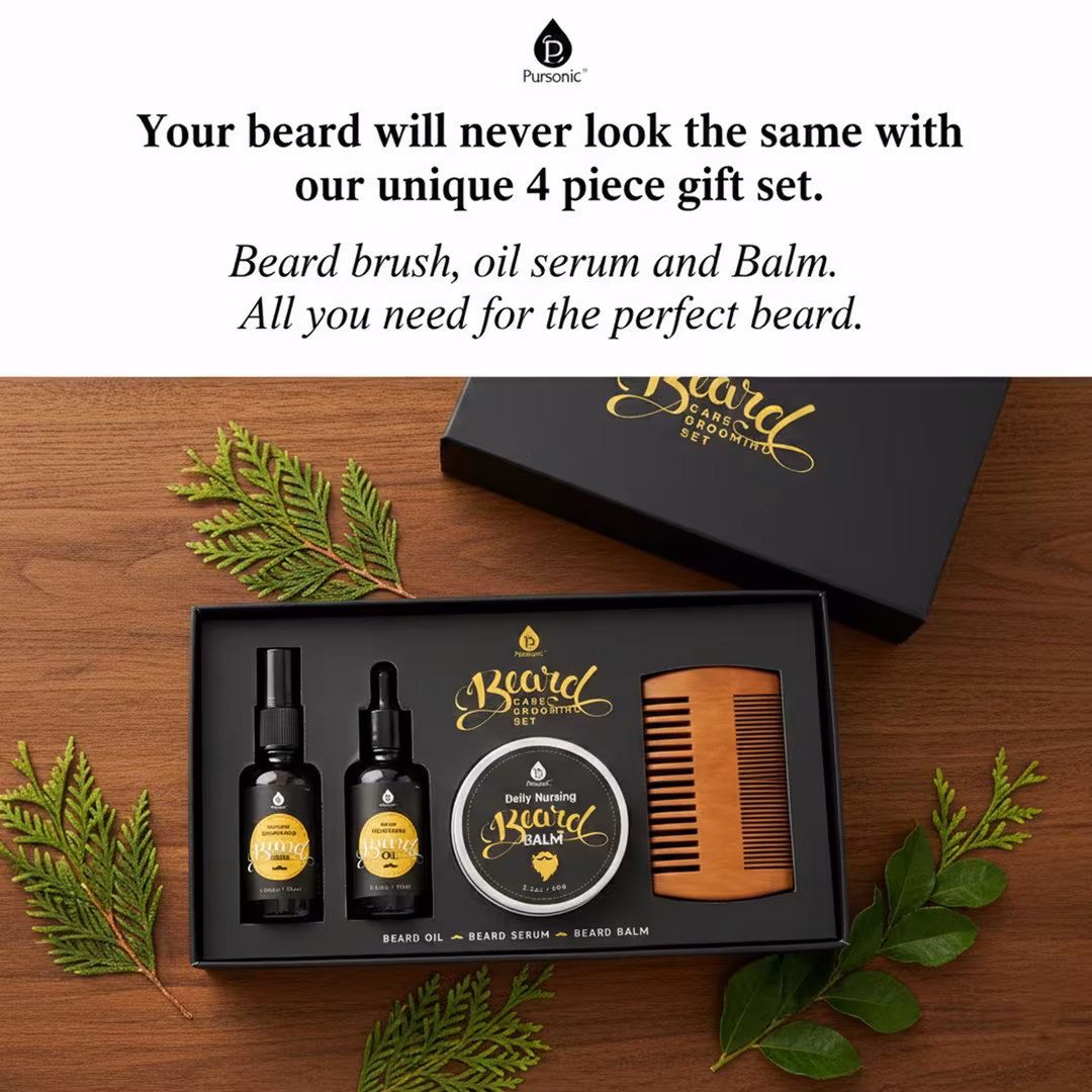 PURSONIC  Beard Care Grooming Kit