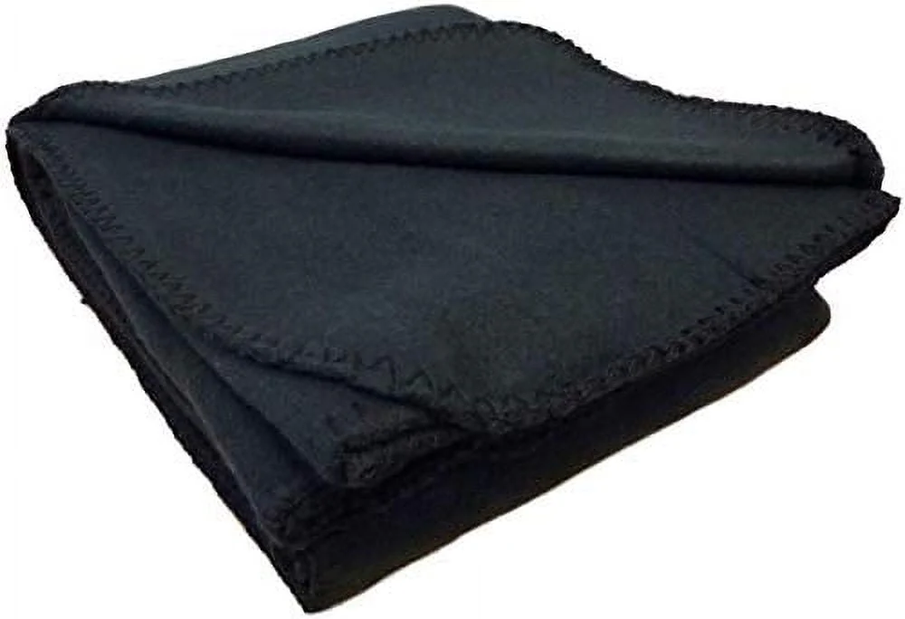 Single Solid Color 60��L x 50��W Fleece Throw Blanket for Fall, Winter, Spring, Summer, Men, Women, Children & Pets in Black