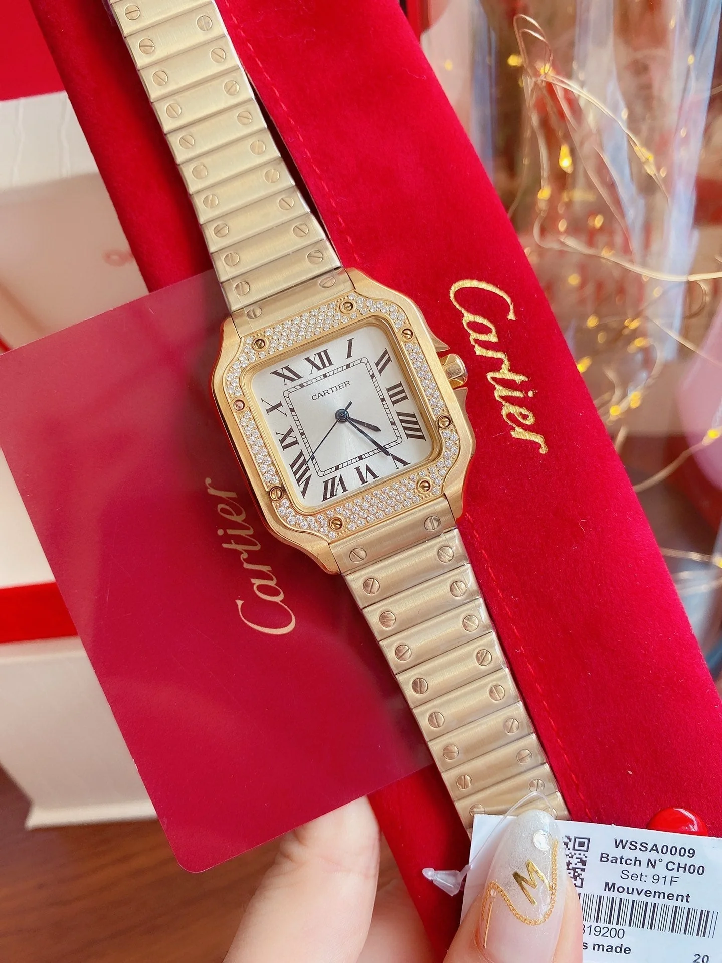 Cartier Watch SANTOS LADY 35MM QUARTZ 35MM GOLD DIAMOND