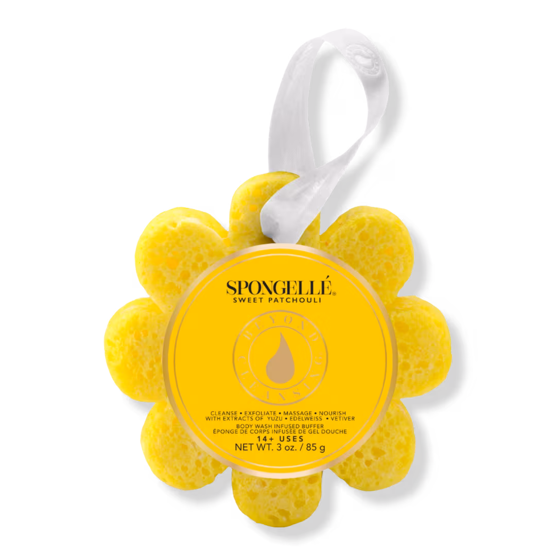 SPONGELLE  Sweet Patchouli Wild Flower Body Buffer | Body Wash Infused Buffer