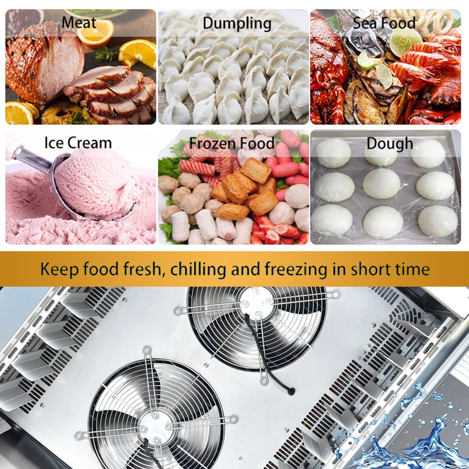 Kolice Commercial 15 Trays Blast Chiller, Blast Freezer with Food Probe,Lowest temp: -40��F for Restaurants,Canteens,Schools,Hotels