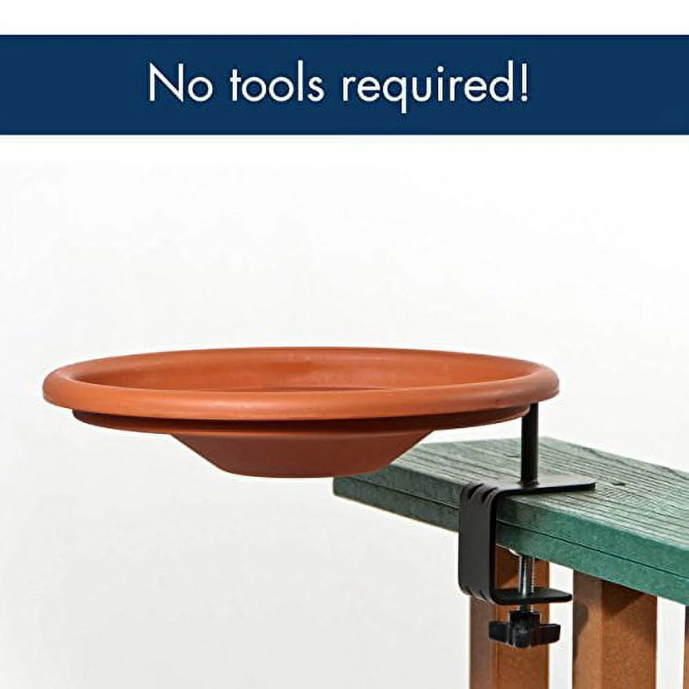 Wood Link Deck Mount Bird Bath