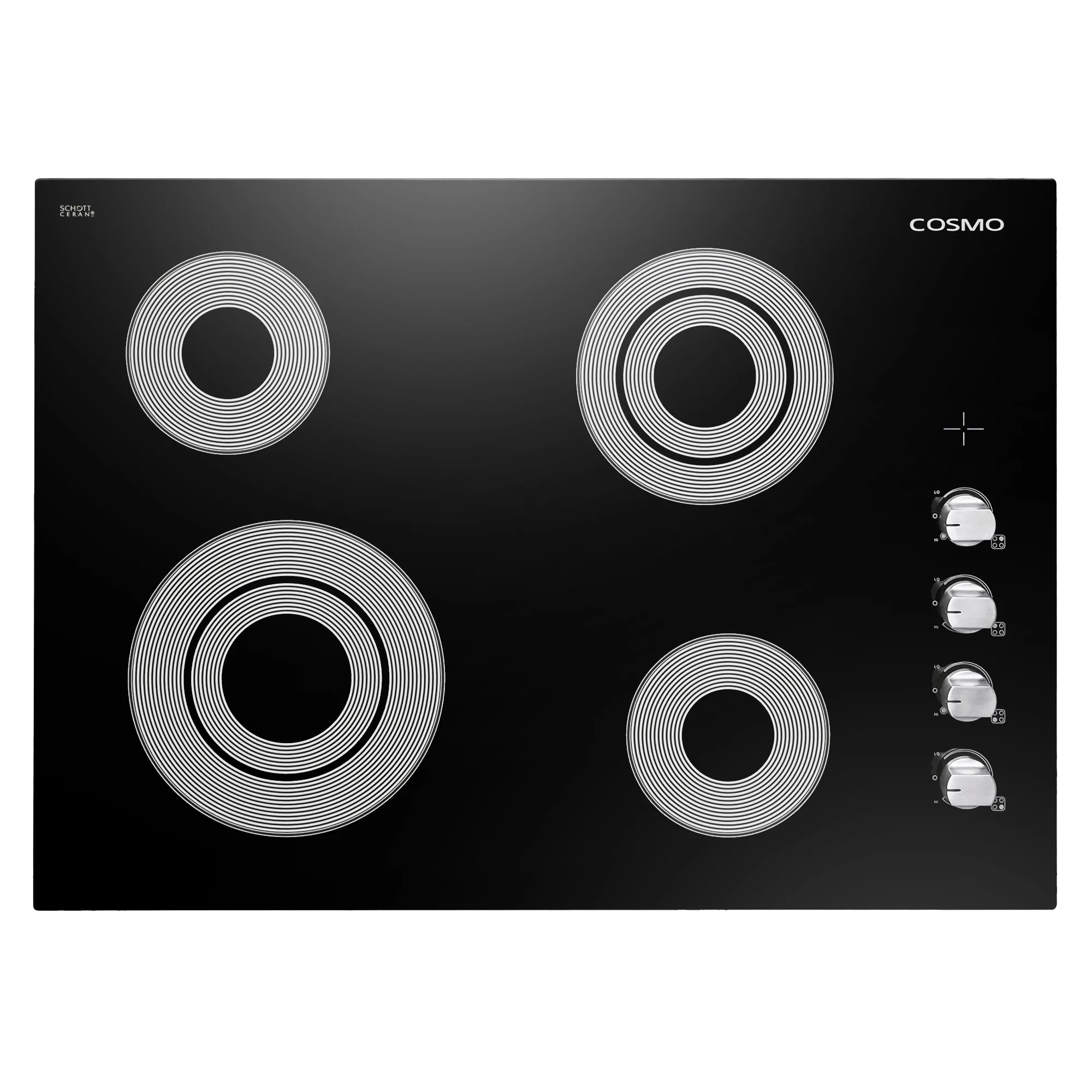 Cosmo 4 Piece Kitchen Appliance Package 30" Electric Cooktop 24" Single Electric Wall Oven 24" Built-In Microwave Drawer & French Door Refrigerator Kitchen Appliance Bundles