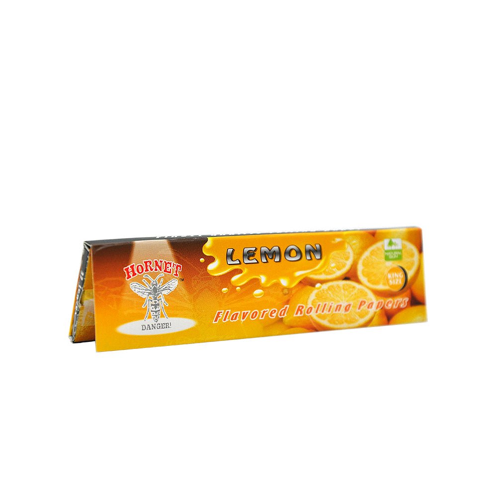Hornet Kingsize Lemon Flavored Rolling Paper Box of 25 Booklets/800 sheets