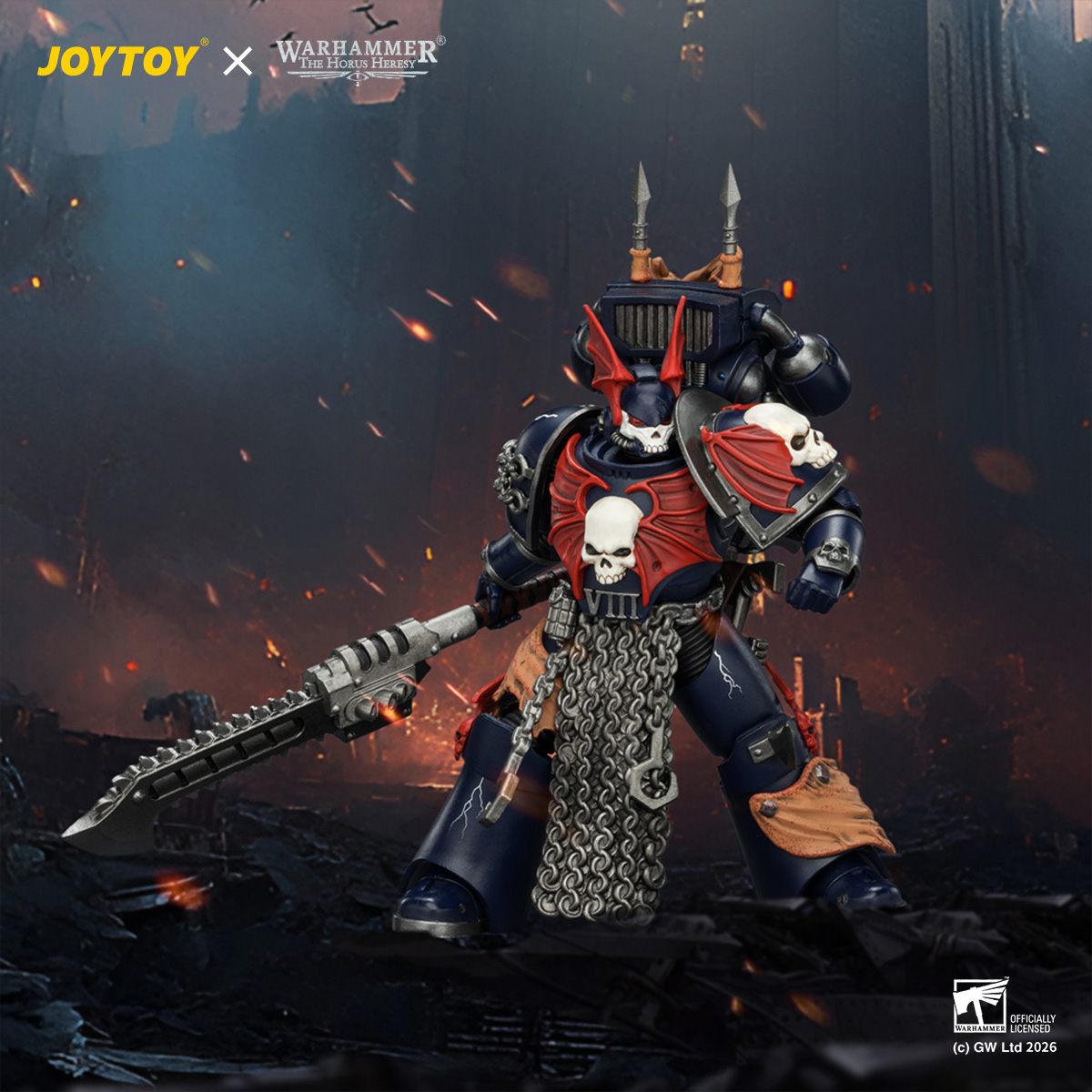 JOYTOY JT04377 Warhammer The Horus Heresy 1:18 Night Lords Legion Praetor with Jump pack - JOYTOY WORLD