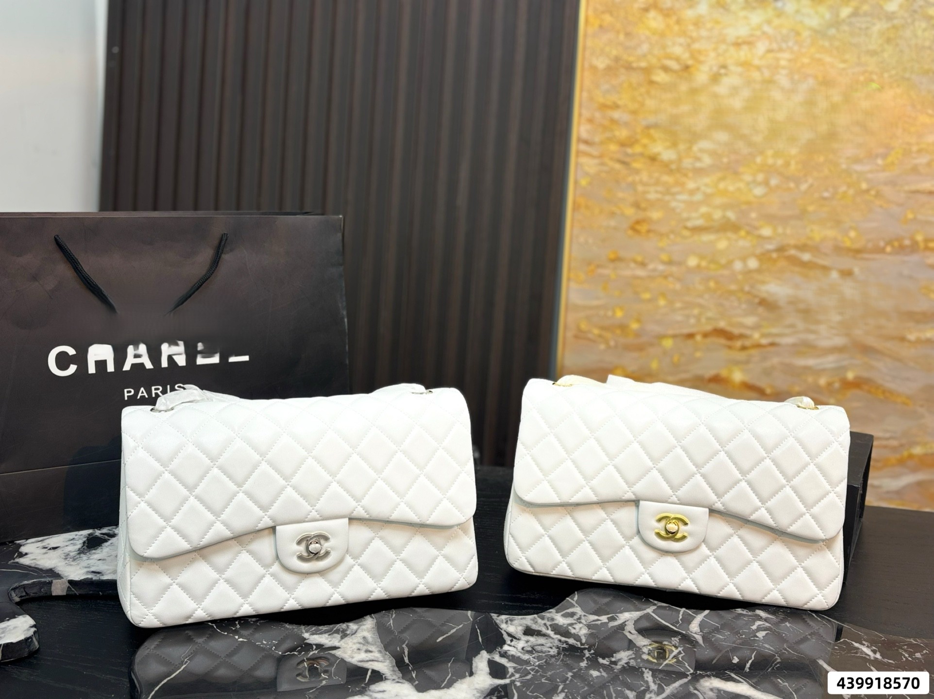 Chanel CF Jumbo 30CM Smooth Diamond Quilted Leather Double Flap Shoulder Bags