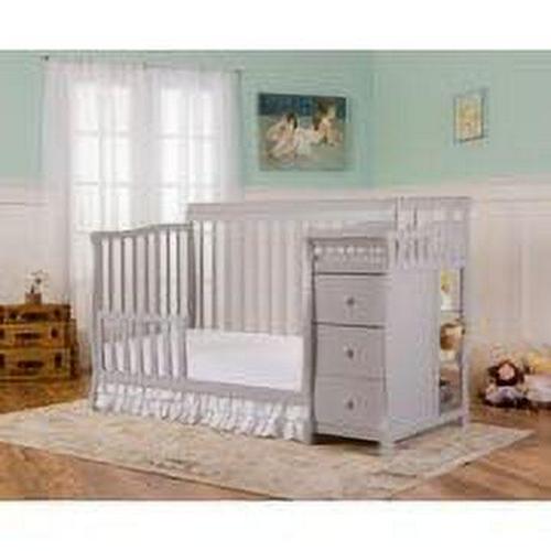 Dream On Me Brody 5-in-1 Convertible Crib Adjustable Mattress Crib &amp; Changer Pearl Gray