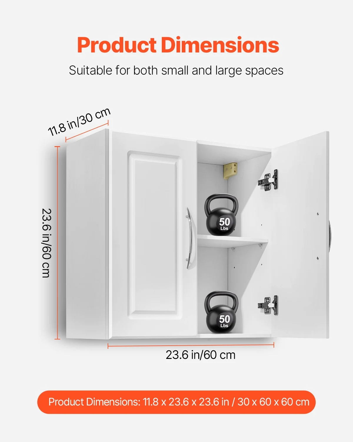 TDUKDB 23.6 inch 2-story double door cabinet wall mounted laundry room storage+kitchen wall storage hanging cabinet Laundry room wall mounted storage cabinet