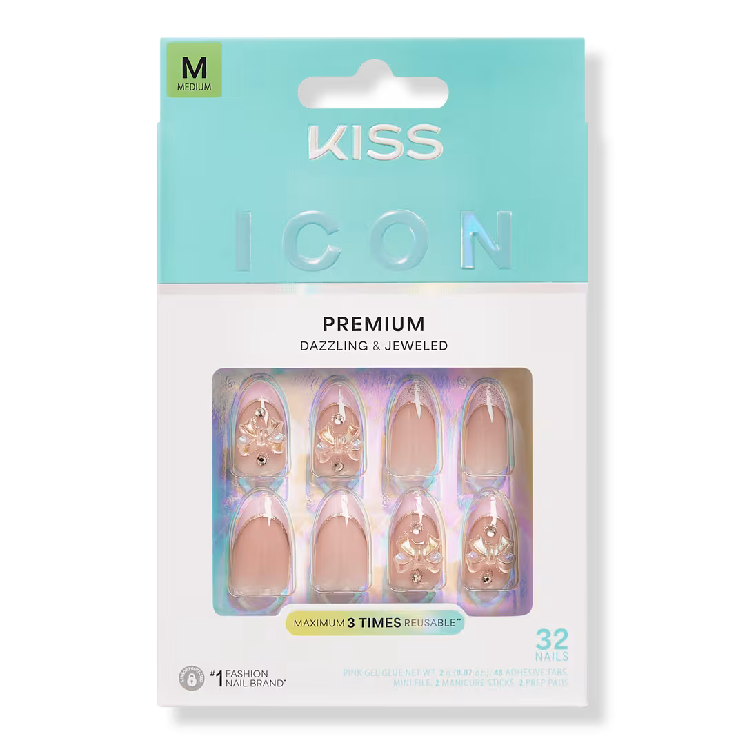 Kiss  Icon Premium Medium Almond Press On Nails, Vibrant