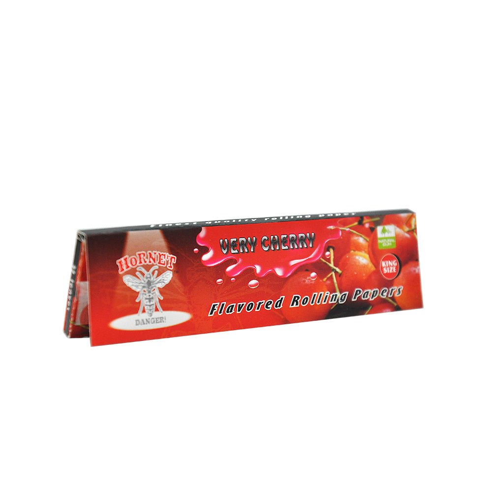 Hornet Kingsize Cherry Flavored Rolling Paper Box of 25 Booklets/800 sheets