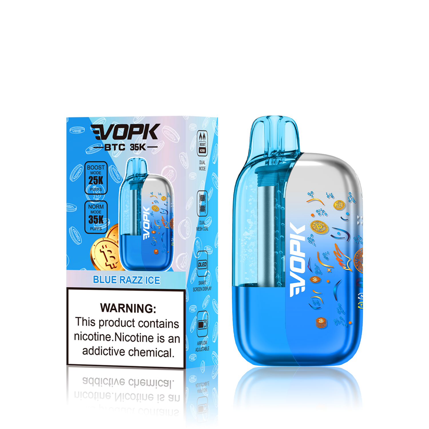 VOPK BTC 35000PUFFS-BLUE RAZZ ICE