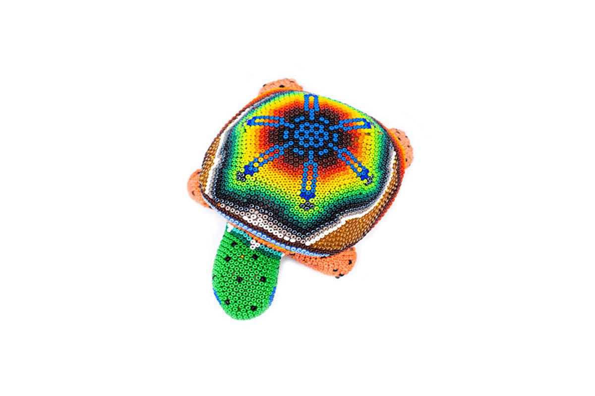 Tortuga Tierra – Obra de Arte Huichol