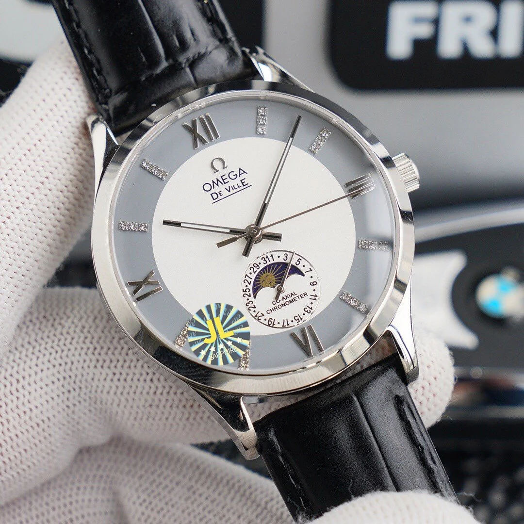 Omega Watch DEVILLE CHRONOMETER 40MM MOONPHASE WHITE GREY DIAL