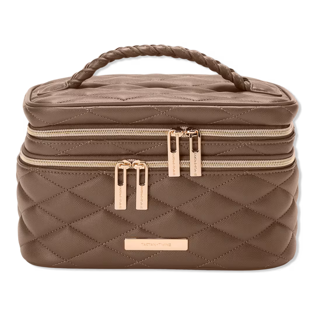 Tartan + Twine  Cocoa Luxe Double Zip Train Case