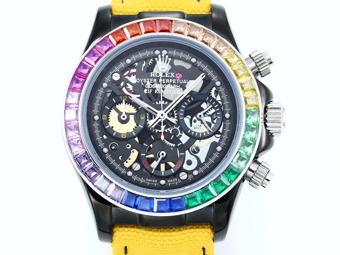 Rolex Watch Daytona 43mm Black Yellow Diamond
