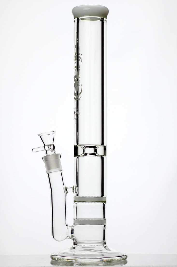 15 double flat diffuser heavy glass water bong