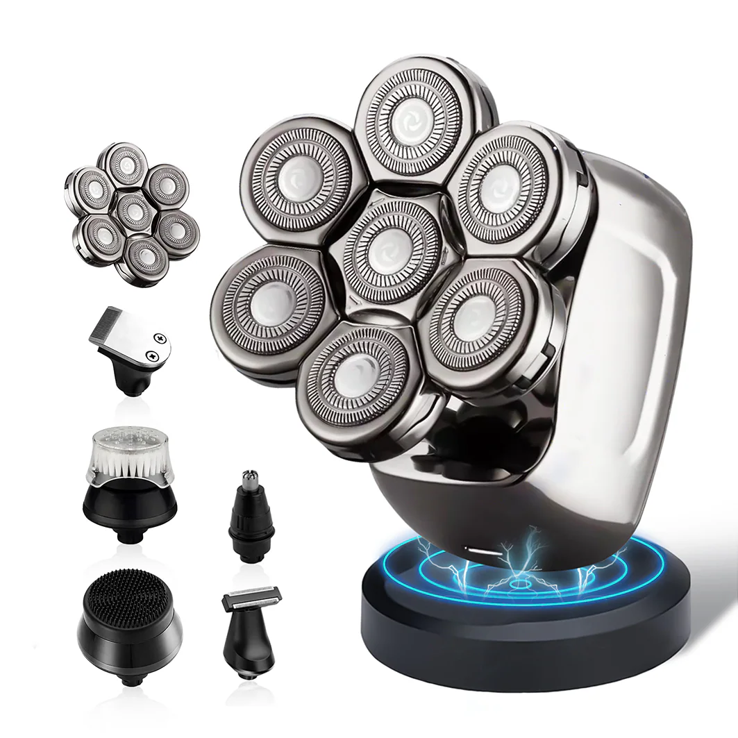 6-in-1 Herrenrasierer + zusätzlicher Scherkopf – Trimmer – Skull Sharp PRO