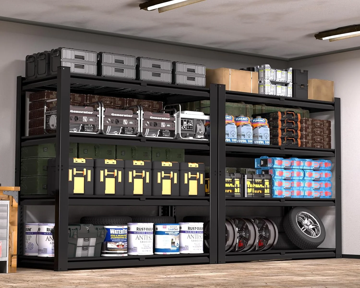 Heavy Duty Wire Storage Shelves C Adjustable Industrial Metal Shelving Unit C Utility Shelf for Garage, Warehouse, Basement, Pantry, Commercial