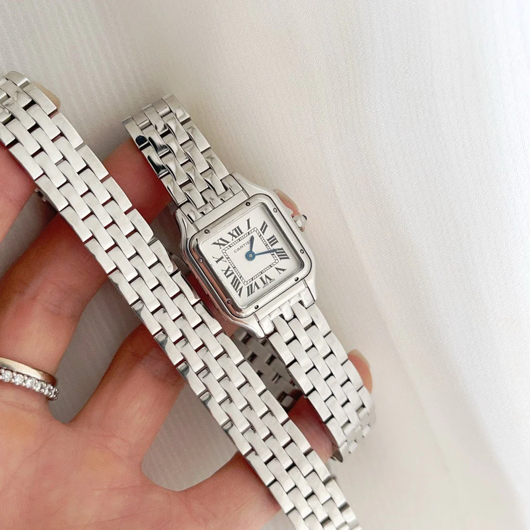 Cartier Watch Panthere 22mm Silver Double Chain 44cm