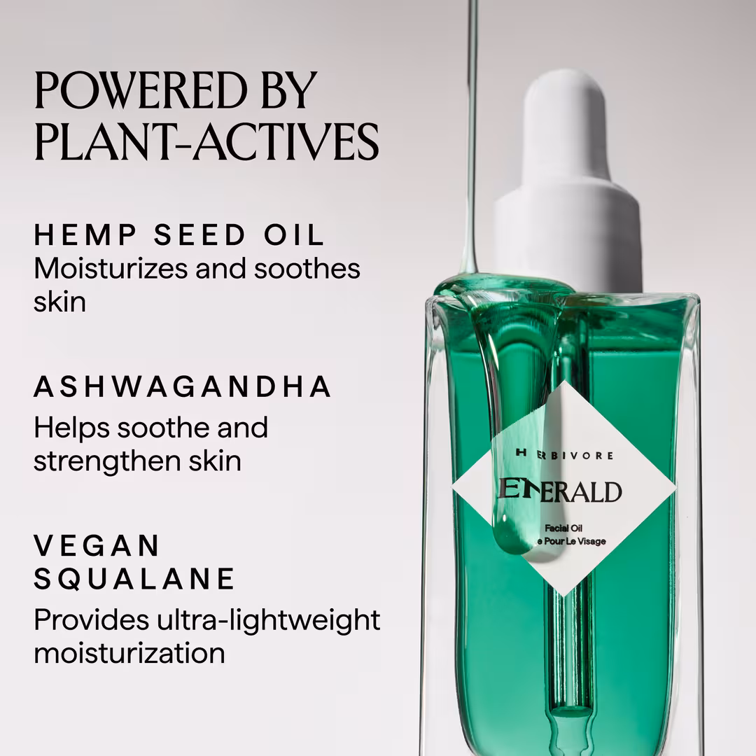 HERBIVORE  EMERALD Hemp Seed + Adaptogens Calming Facial Oil