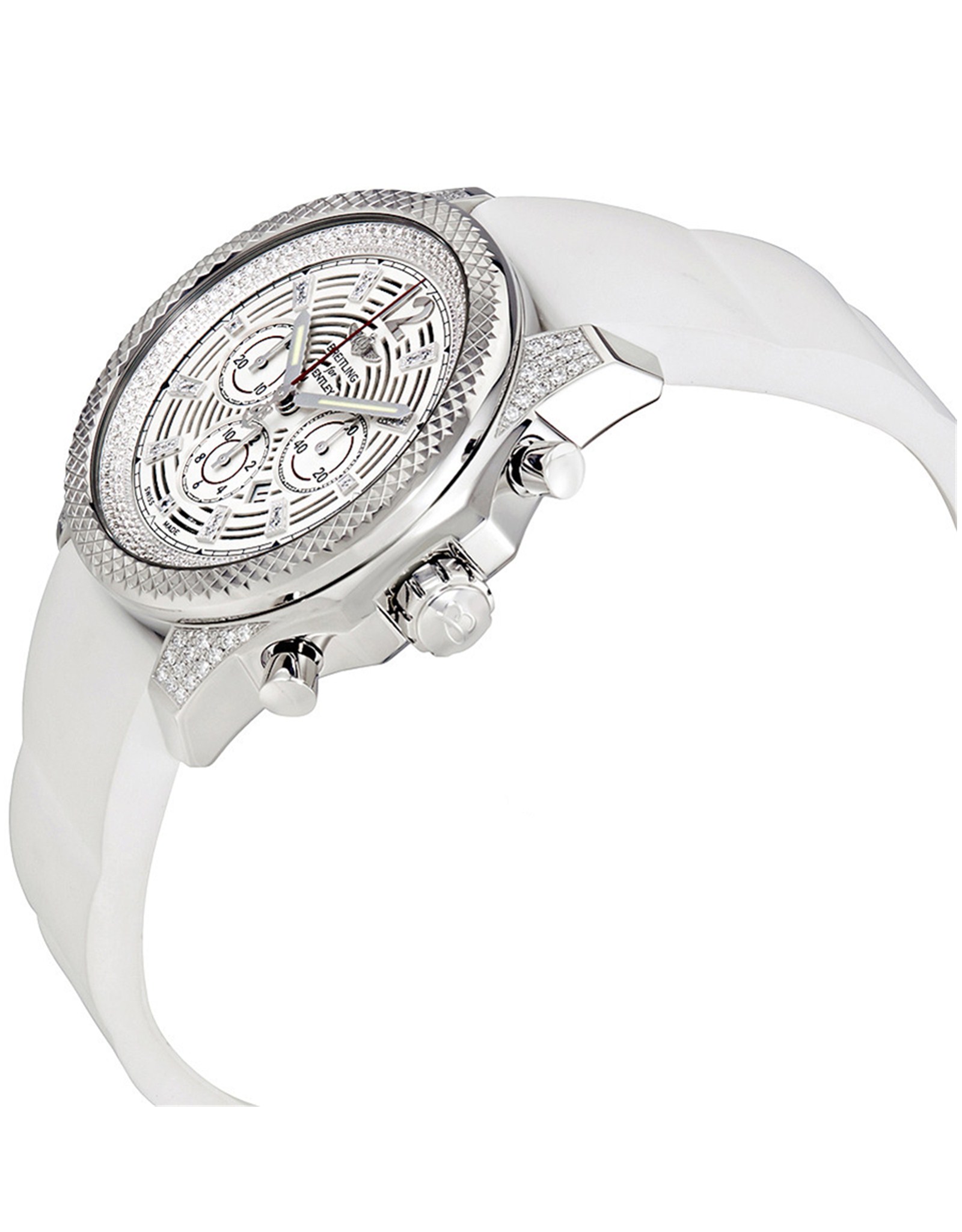 Replica Breitling Bentley Silver Dial White Rubber Strap A41390AP G788WHRD