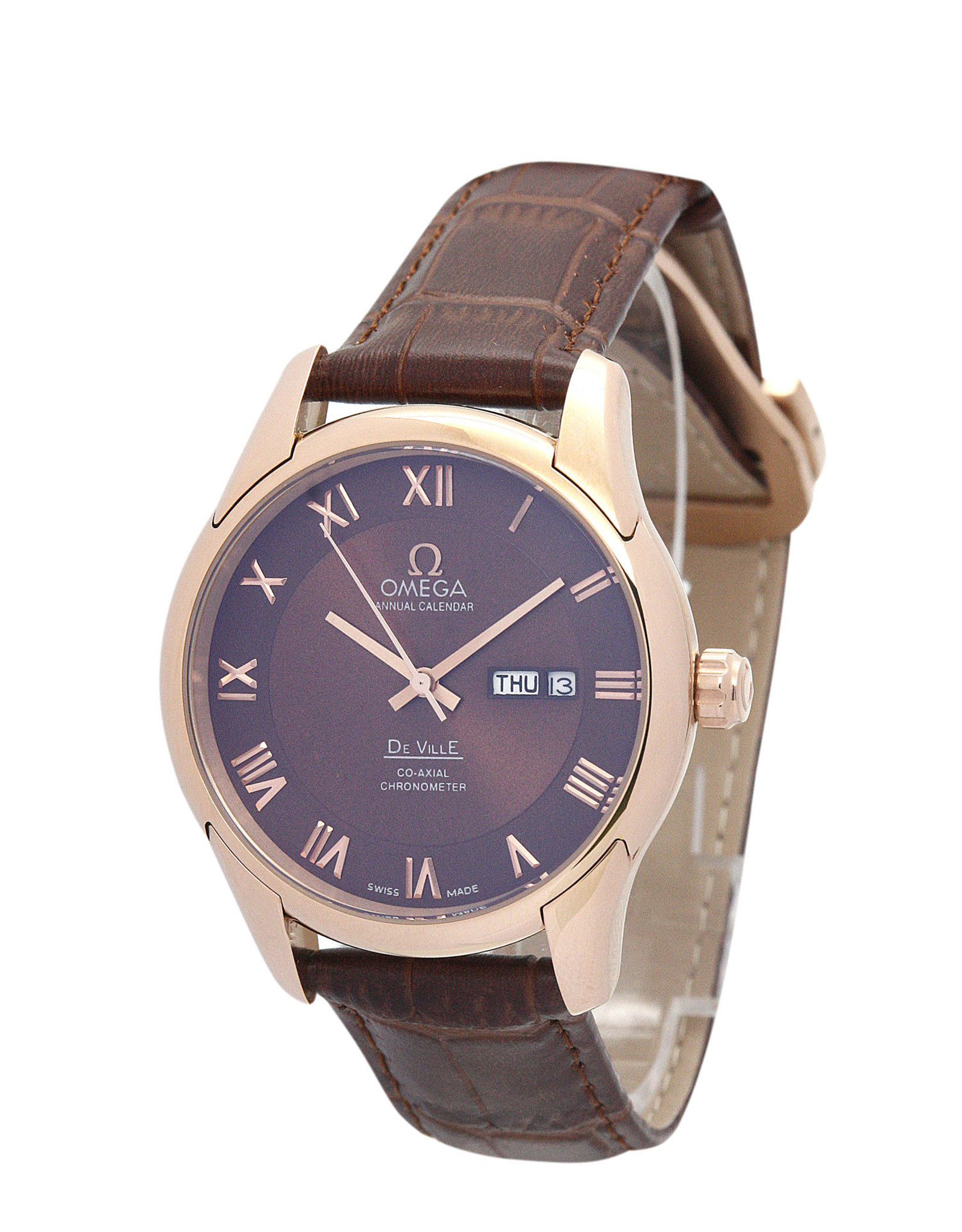 Replica Omega De Ville Hour Vision Yellow Gold Case Stick Markers 41MM