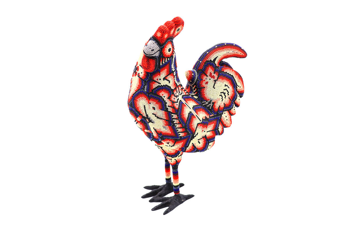 Gallo Jefe - Obra de Arte Huichol