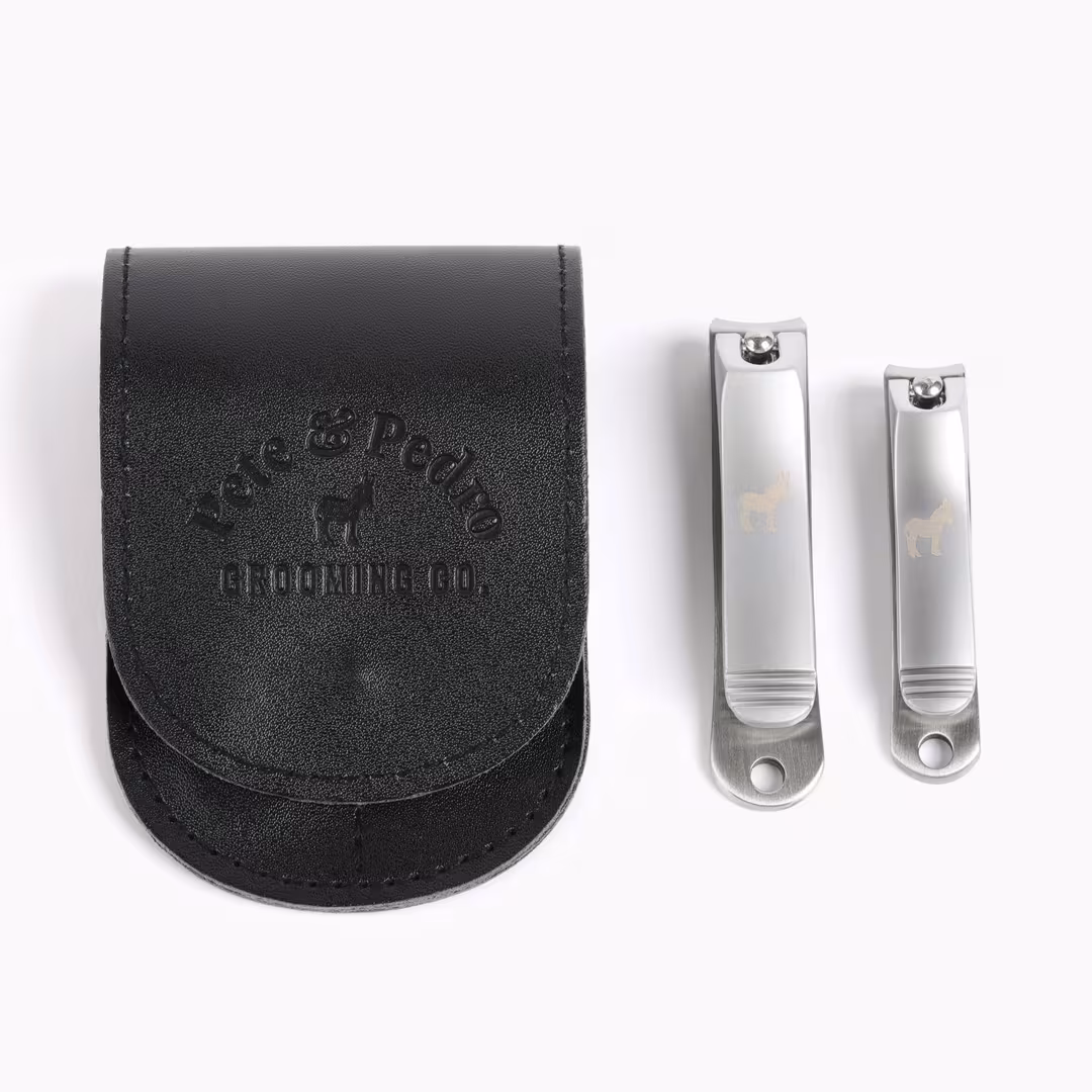 Pete & Pedro  Nail Clipper Stainless Steel Set (Both Fingernail and Toenail) With Leather Case