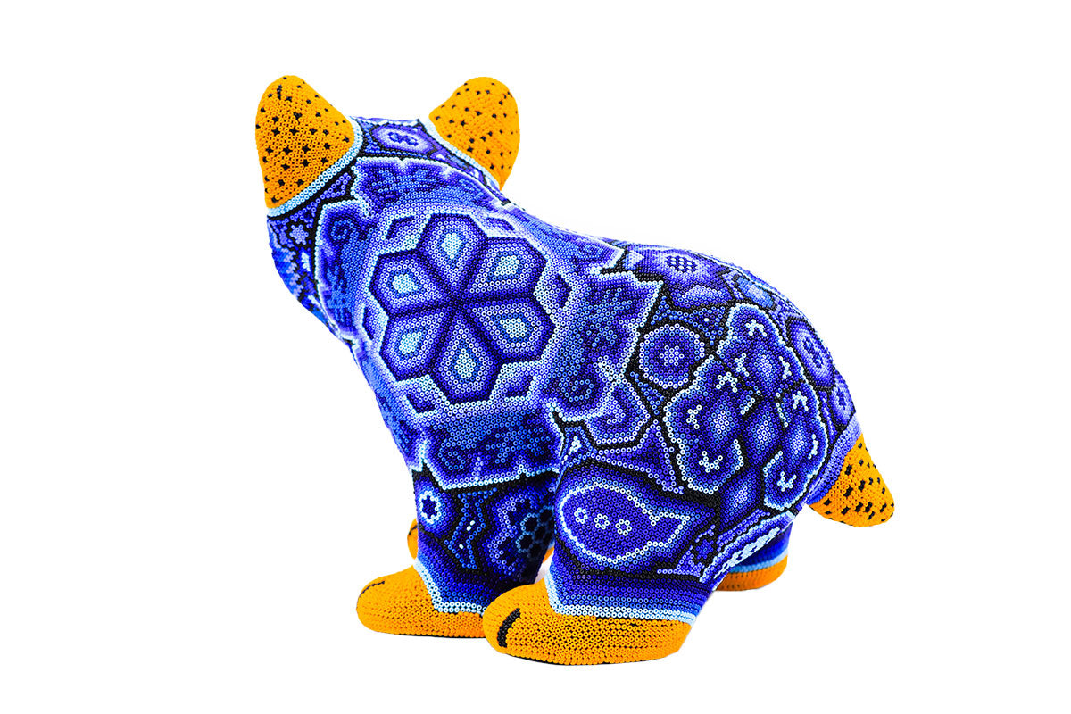 Oso Pardo - Obra de Arte Huichol