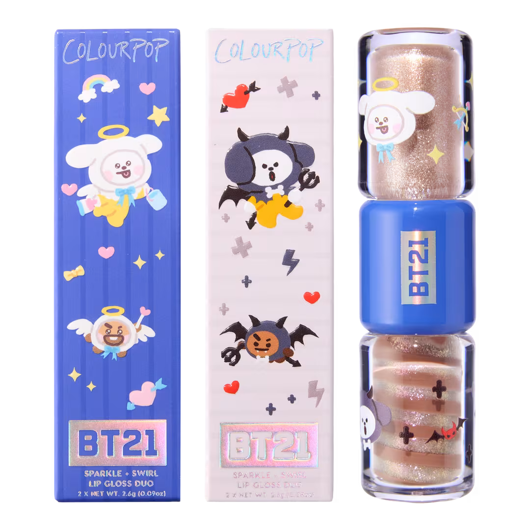 ColourPop  ColourPop X BT21 Sparkle + Swirl Lip Gloss Duo Crunchy n' Passionate
