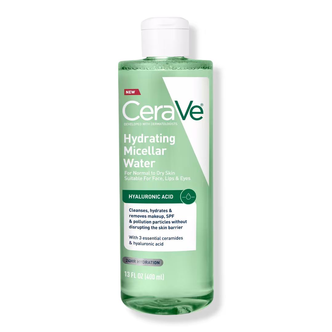 CeraVe  Hydrating Micellar Water & Makeup Remover for Face, Lips & Eyes