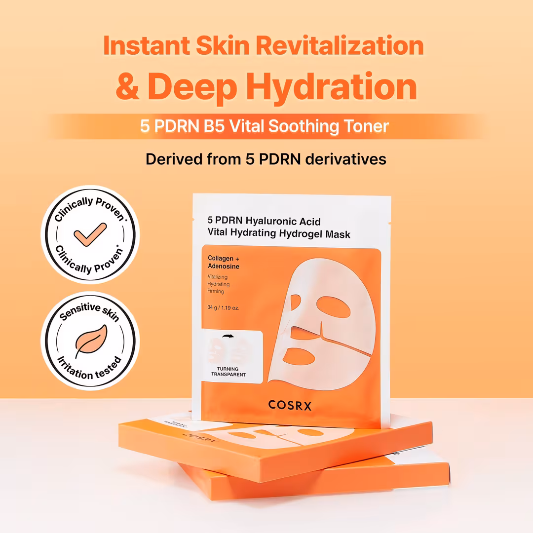 COSRX  5 PDRN Hyaluronic Acid Vital Hydrating Hydrogel Mask with Collagen & Adenosine