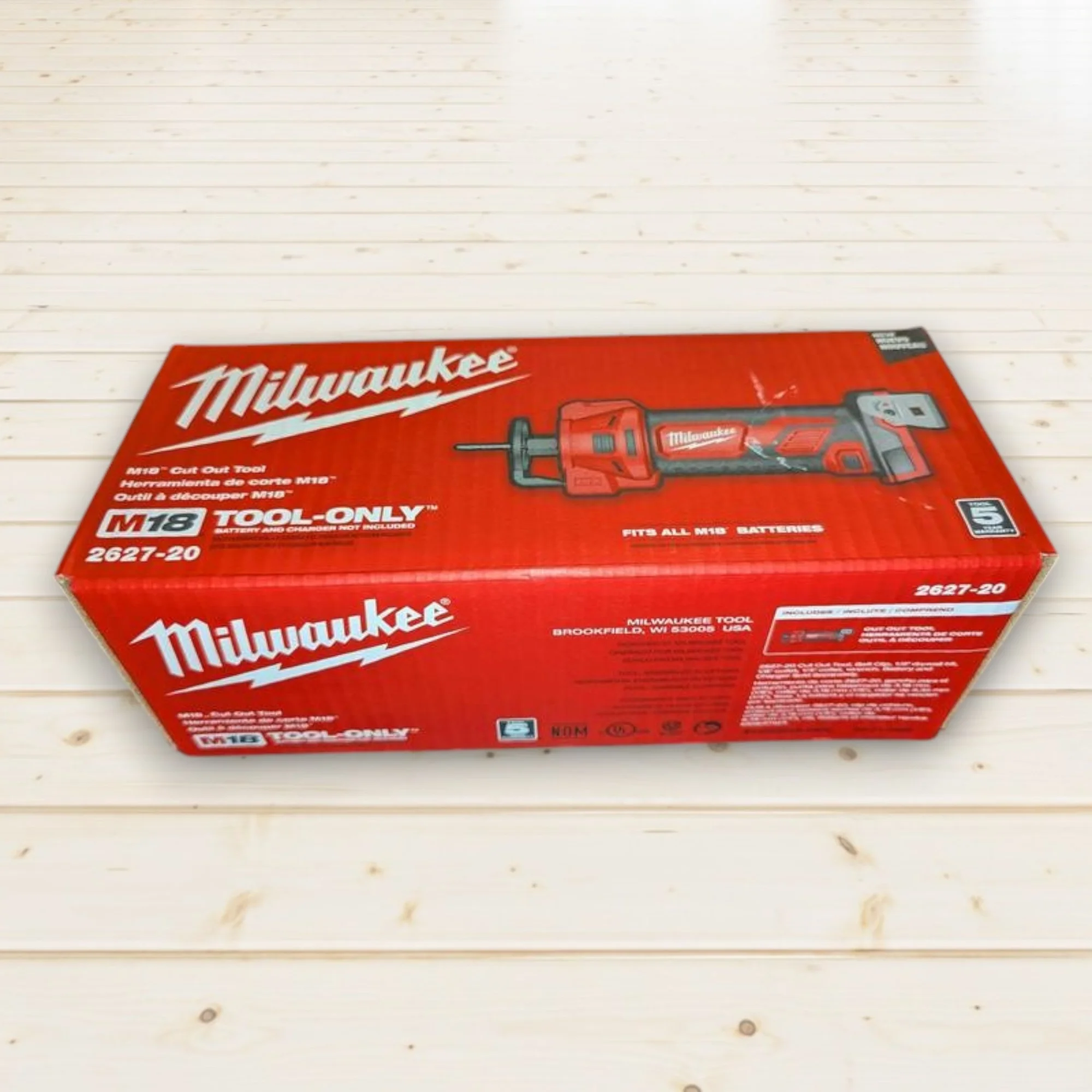 Milwaukee M18 Cut Out Tool C 28,000 RPM, REDLINK Intelligence, Tool-Free Depth Adjustment, LED Light (Model 2627-20) (Bare Tool)