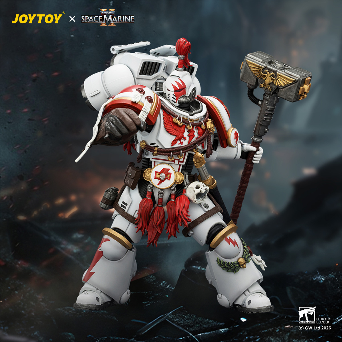 JOYTOY JT04407 Warhammer 40k 1: 18 White Scars Assault Intercessor Champion - JOYTOY WORLD