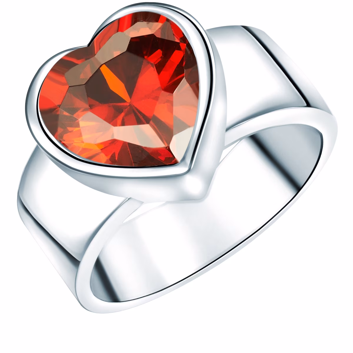 Ring Herz Sterling Silber Zirkonia in Silber