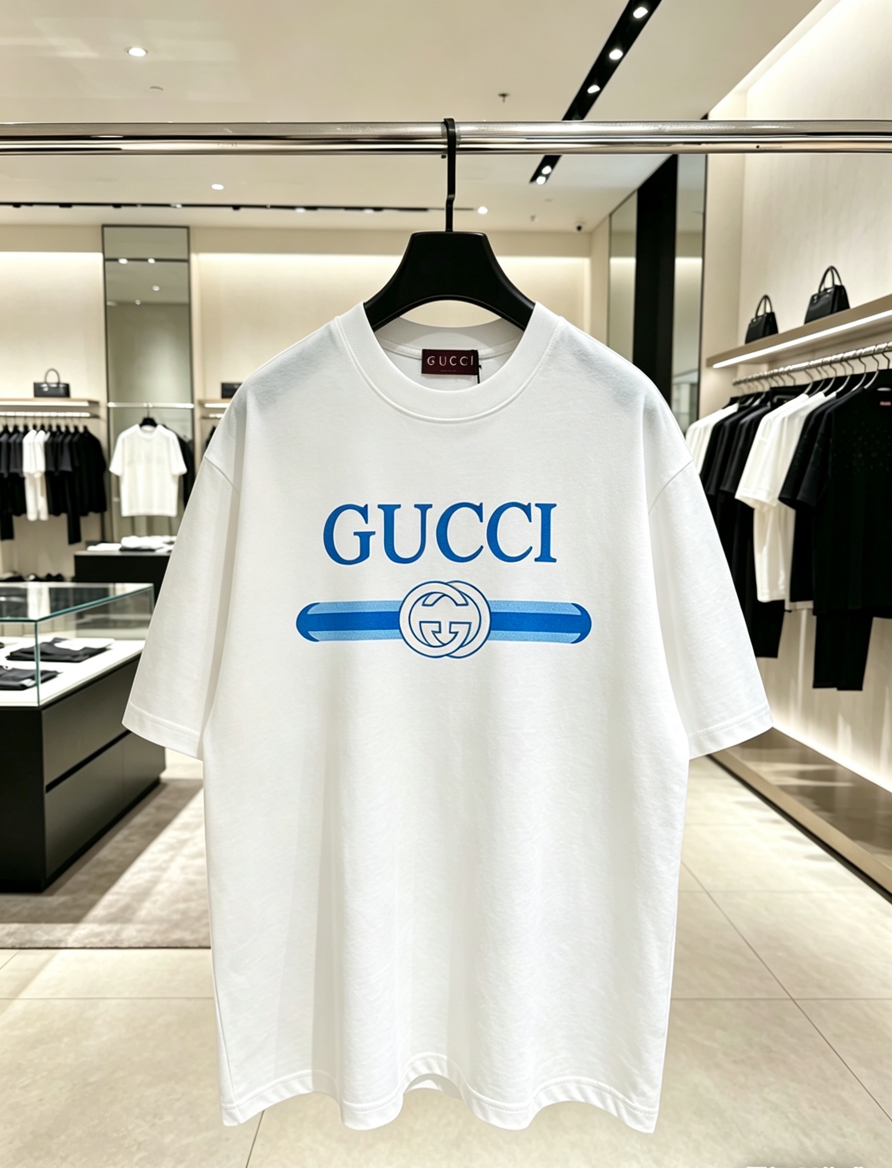 Gucci Classic Print Crew Neck Short-Sleeve T-Shirt