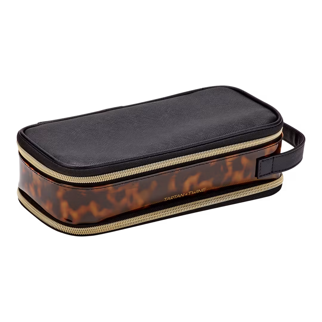 Tartan + Twine  Tortoise Double Zip Brush Case