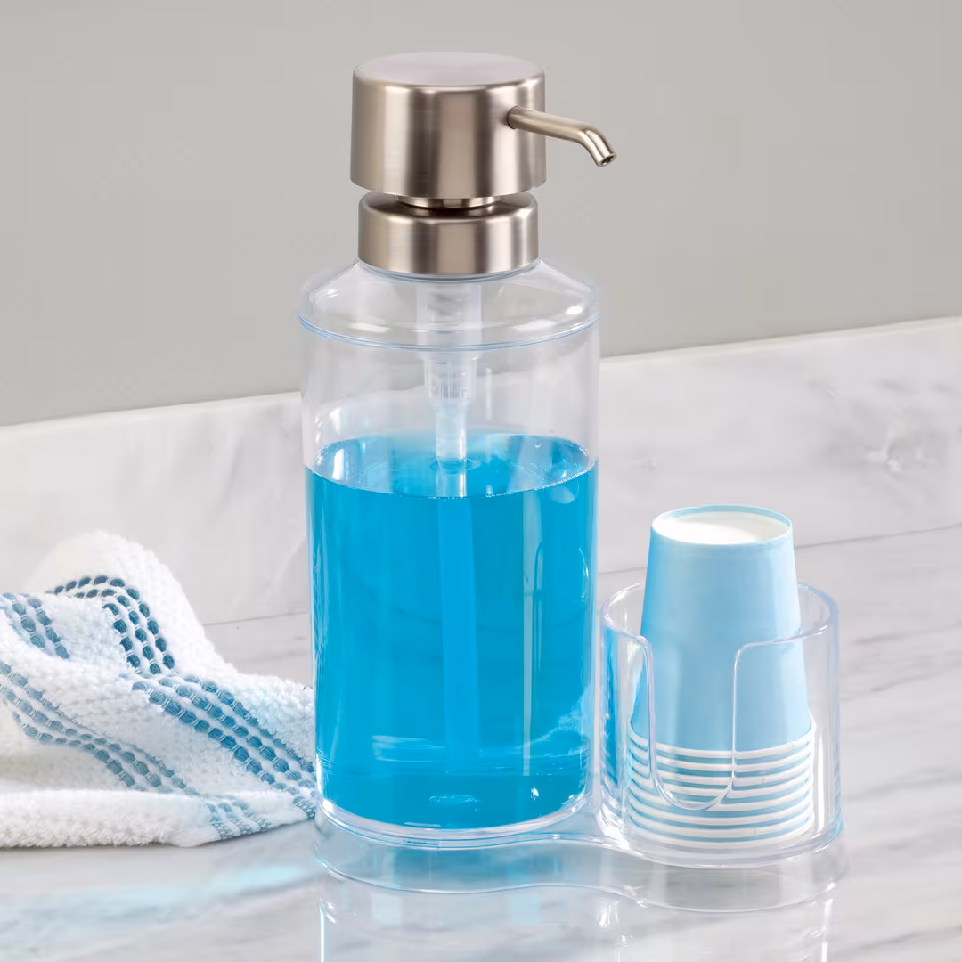 iDesign  Mouthwash Caddy with Cup Holder