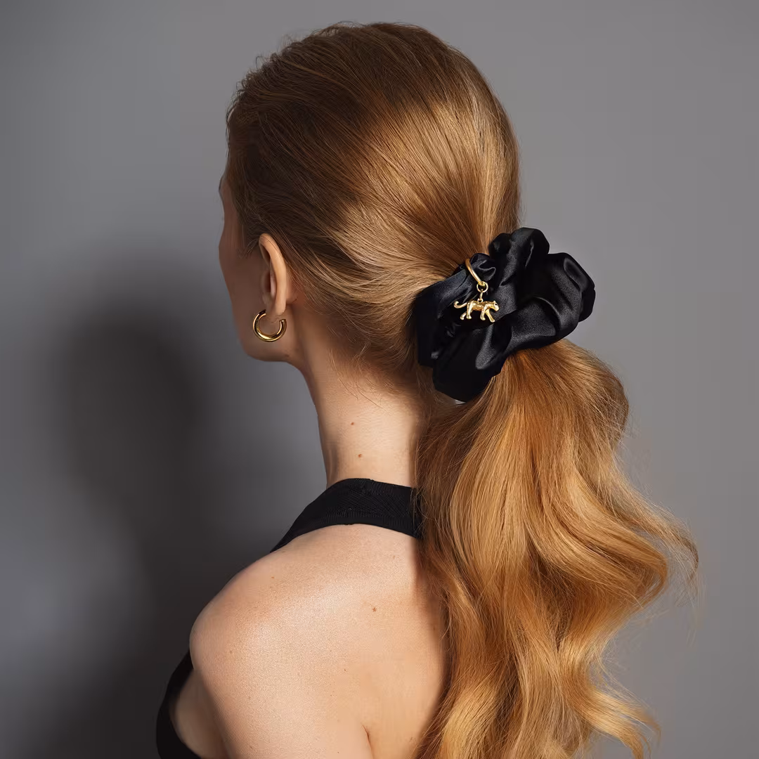 The Hair Edit  Charming Ruched Ribbon Scrunchie
