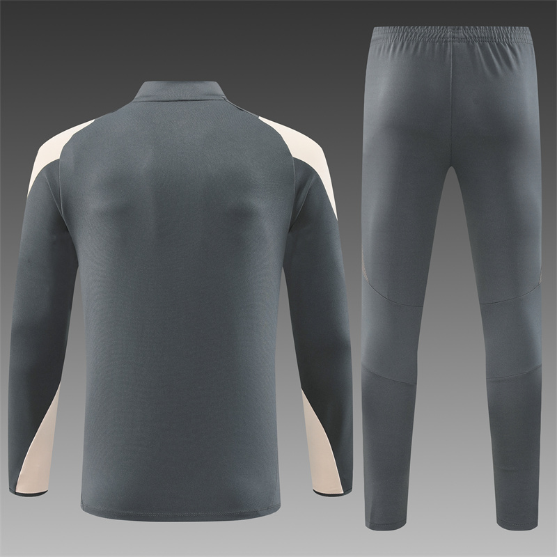 2024/2025 Real Madrid Dark Grey Adult Half Zip Training Kit (Adult Kit)