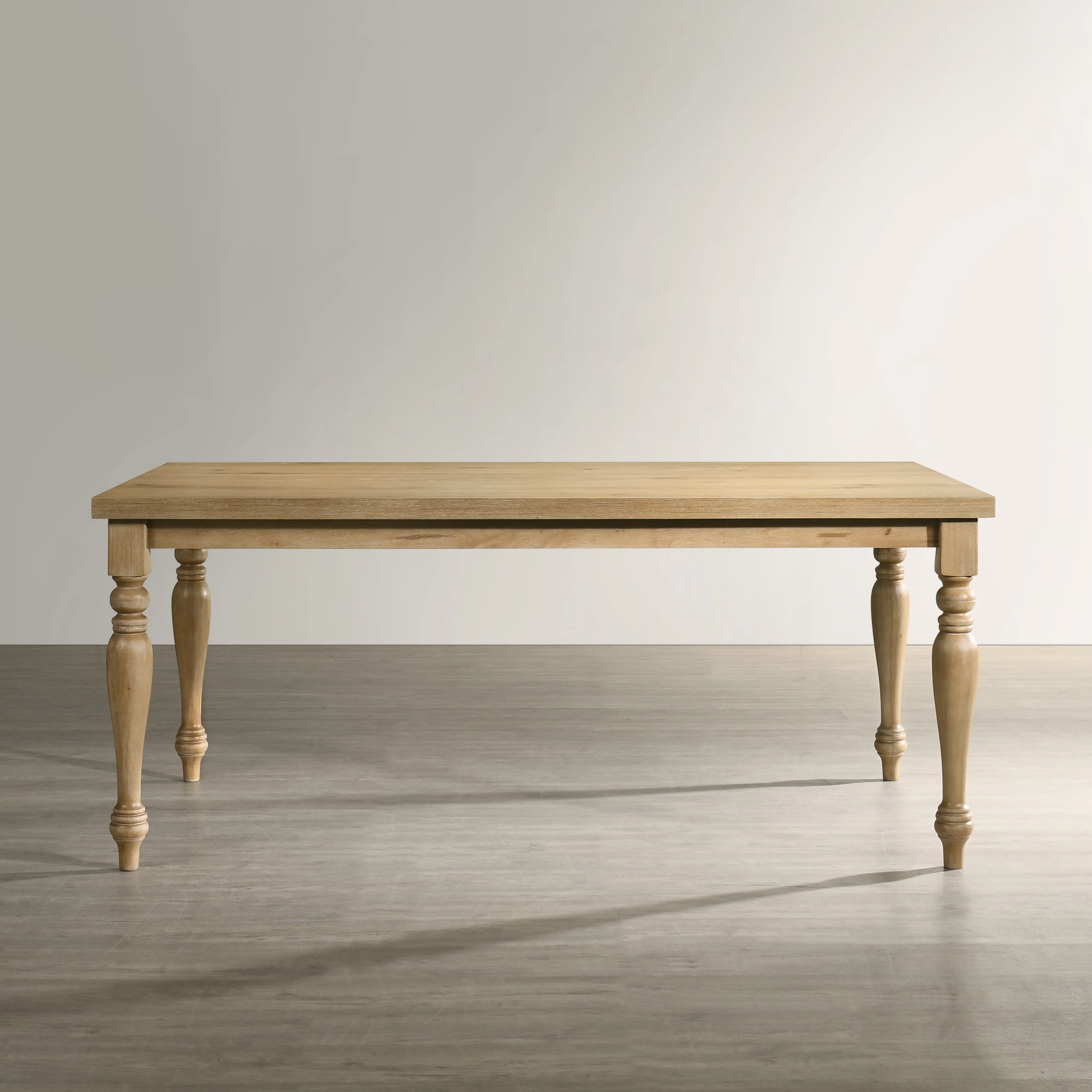 Roundhill Furniture Verta Solid Wood Leg Dining Table with Oak Veneer Top and Turned Legs