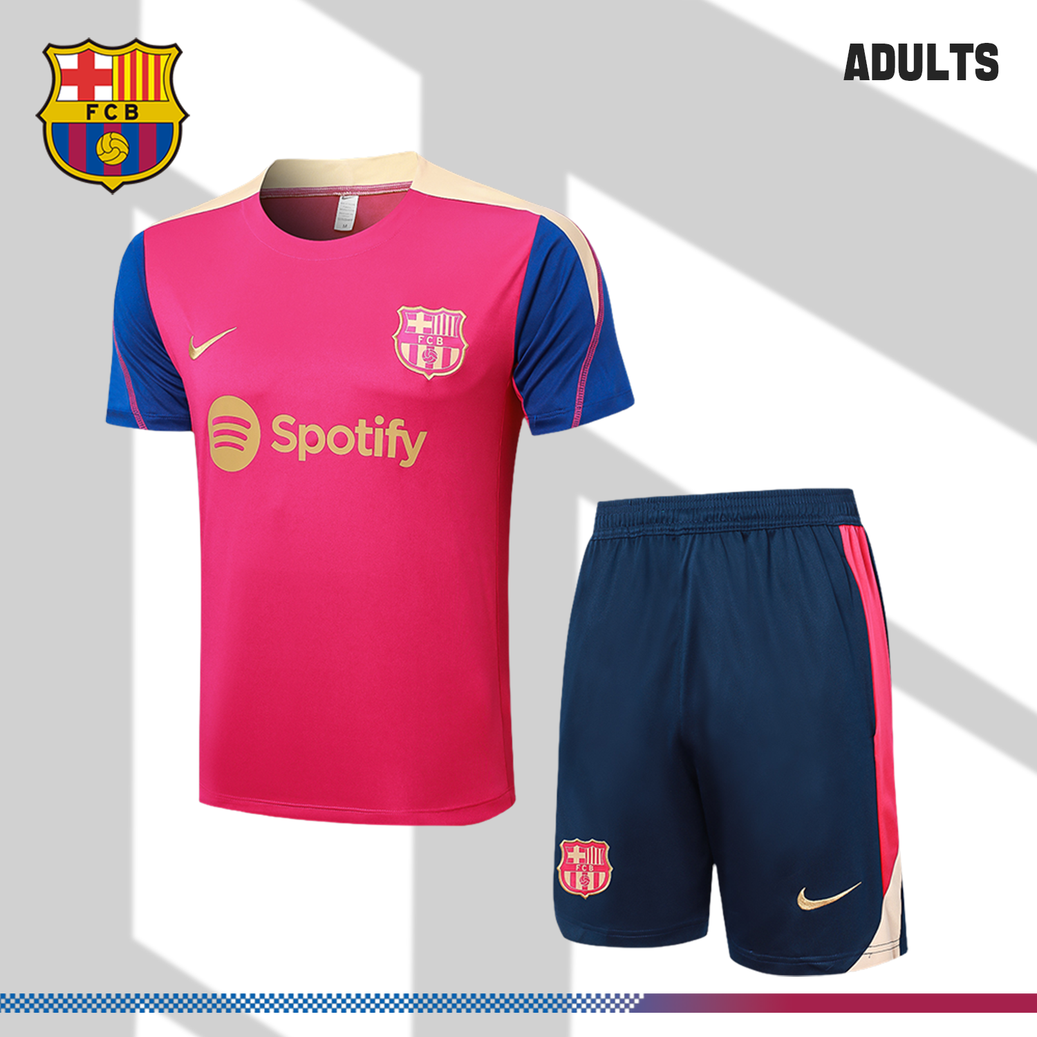 2024/2025 Barcelona Red Adult Short Sleeve Training Jersey (Adult Kit)