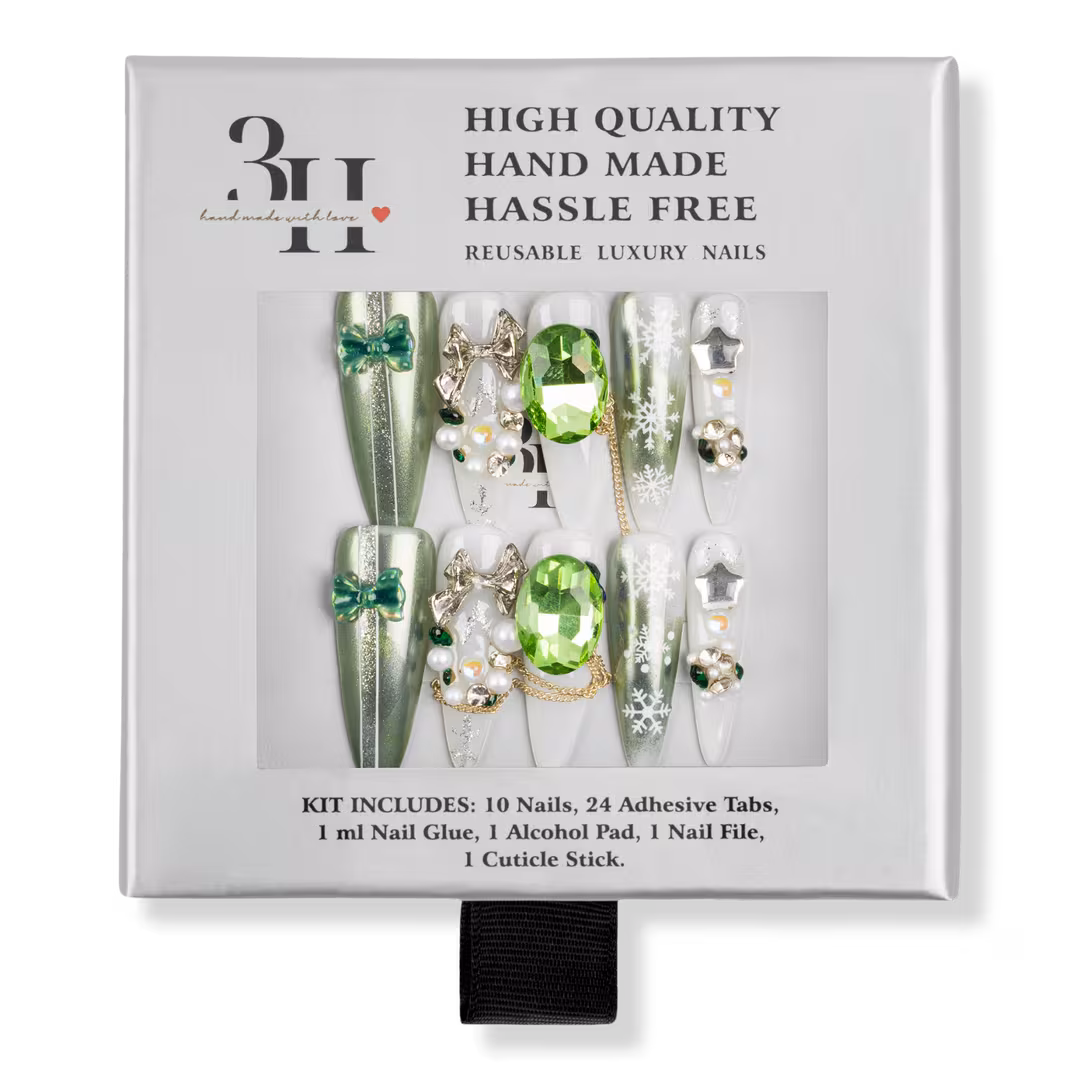 3H Nails  Snowflake Jewel - Long Stiletto Press-On Nails