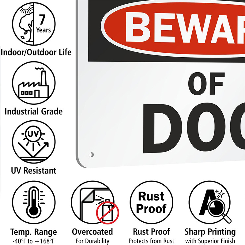 New cross-border product: Beware of Dog Sign, warning sign for home decoration, reflective sign