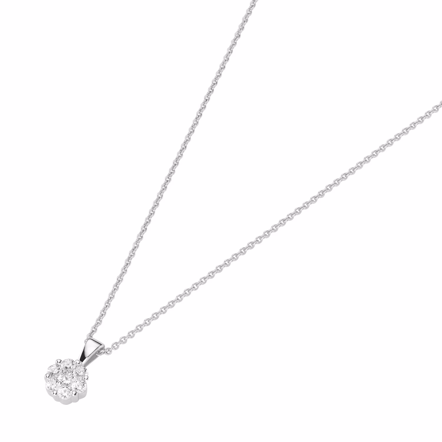 Kette Blüte, Zirkonia Steine, Silber 925