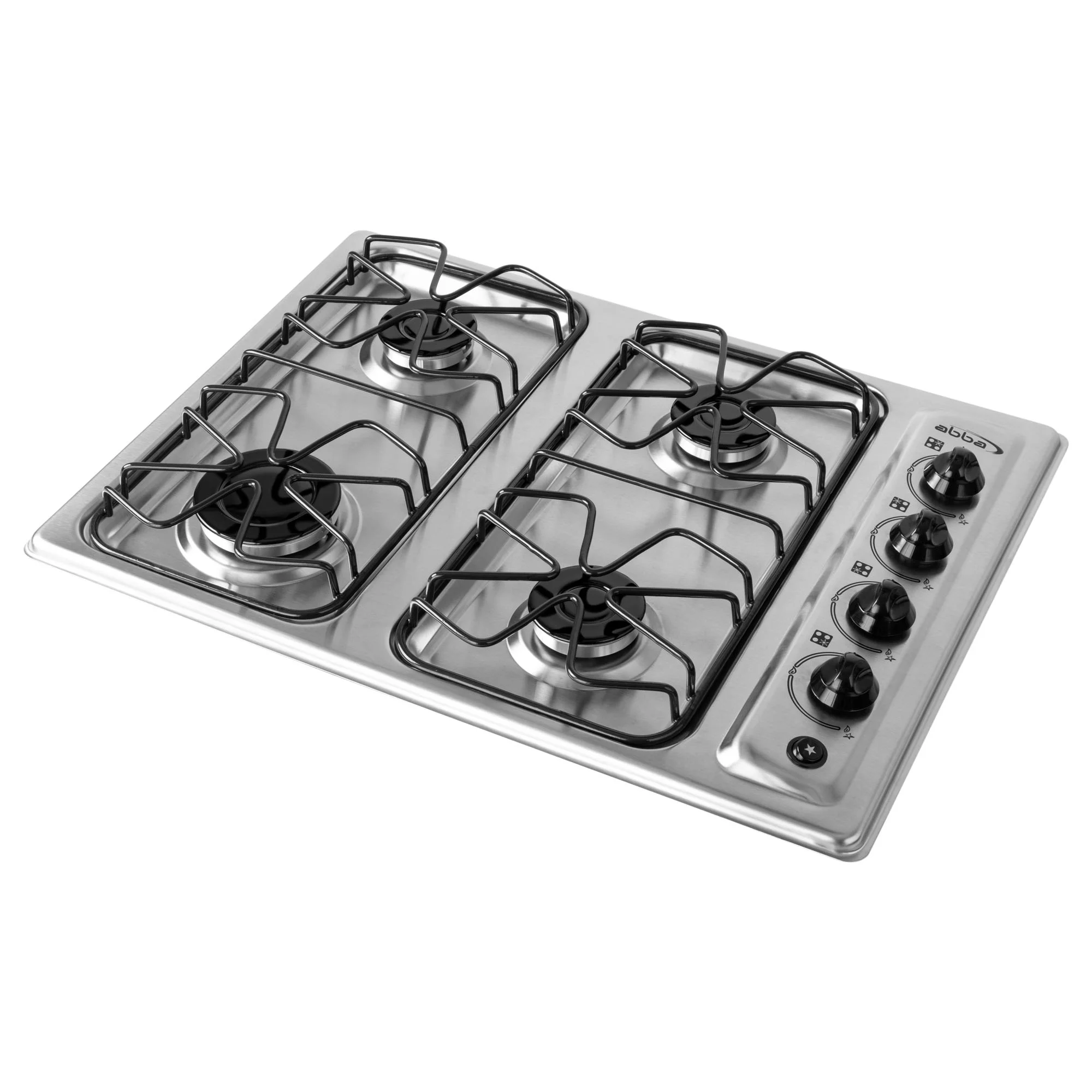ABBA Appliances 24 Gas Cooktop in Stainless Steel with 1 Ultra Fast and 3 Fast Burners