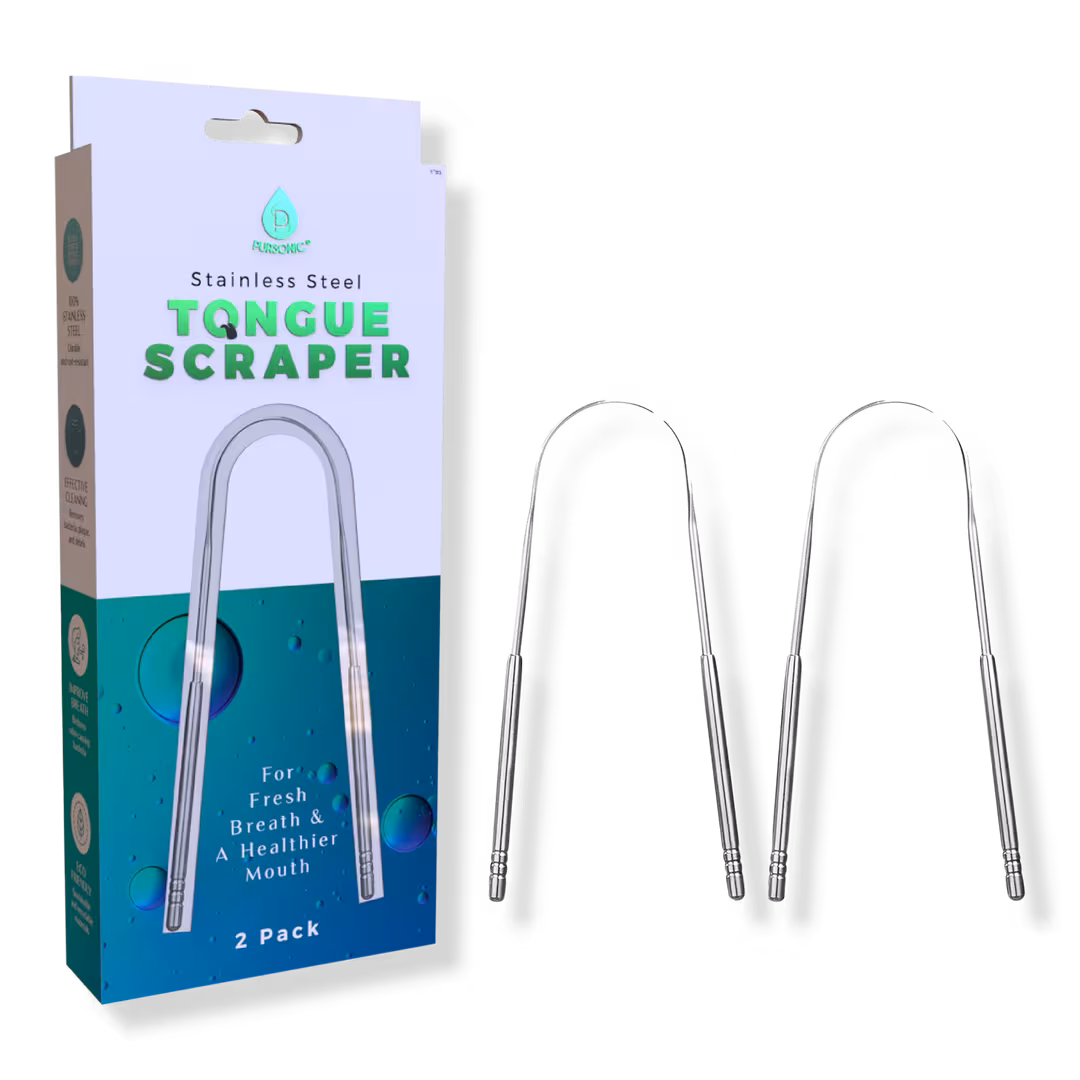 PURSONIC  Stainless Steel Tongue Scraper