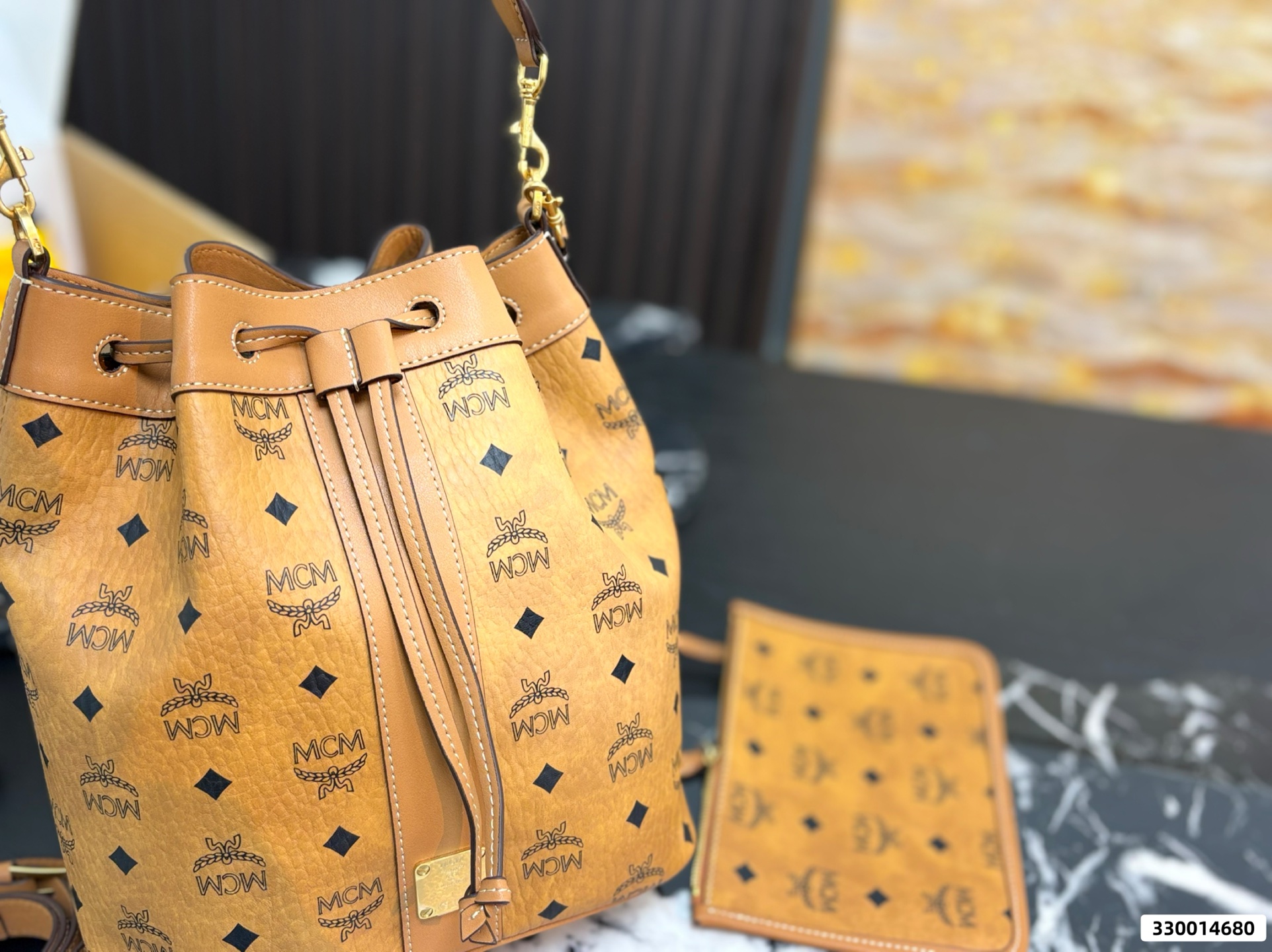 MCM Large Dessau Drawstring Bag