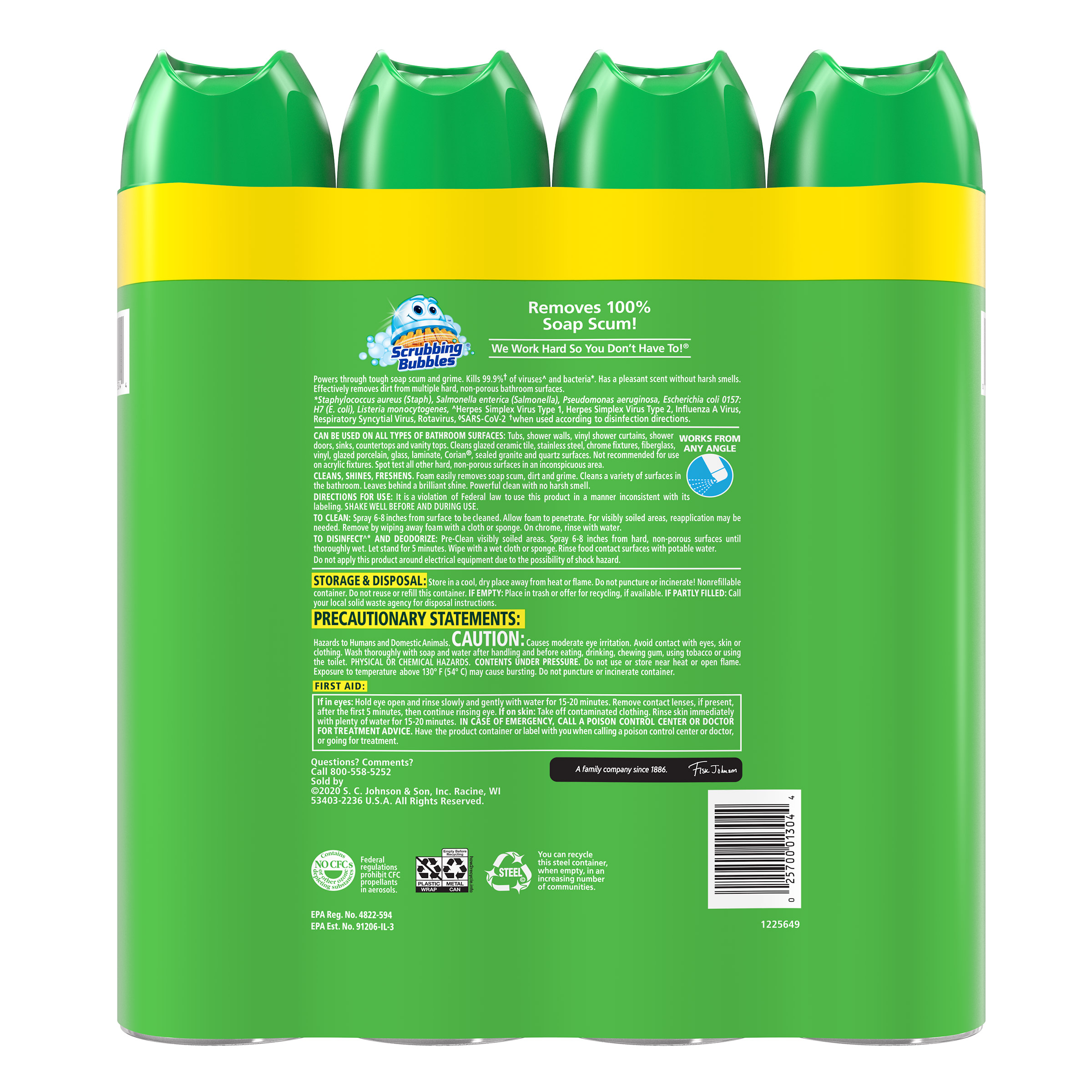 Scrubbing Bubbles Bathroom Disinfectant, Citrus, 25 fl oz, 4-count
